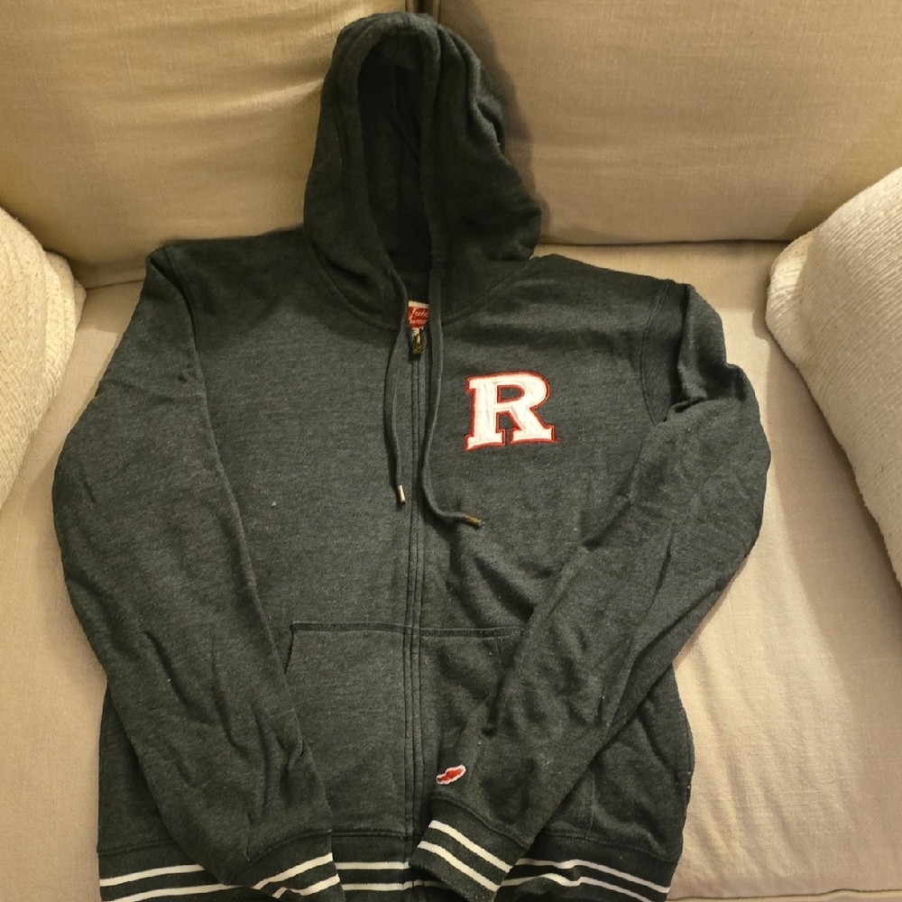 Rutgers Men's Dark Gray Zip-Up Sweater M